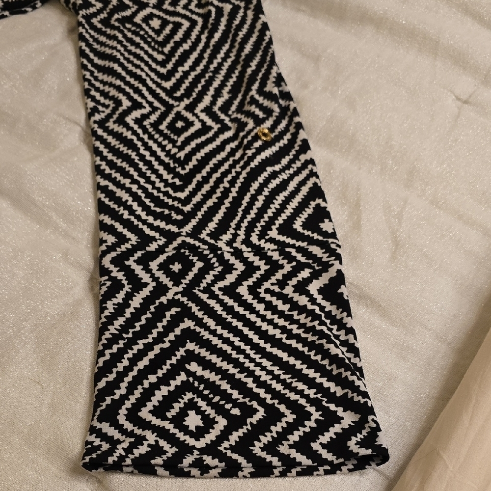 Michael Kors Monochrome Patterned Midi Dress Size 1X - Picture 9 of 15
